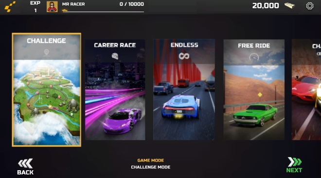 MR RACER gameplay screenshot with highway racing scene